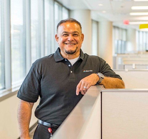 worker standing in office