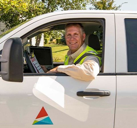 nicor gas worker in truck