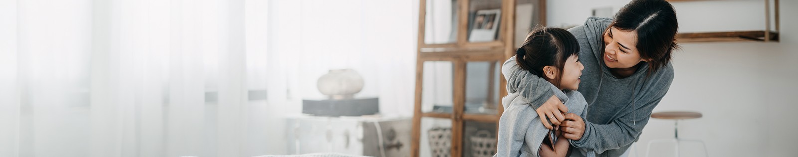 Asian woman and child