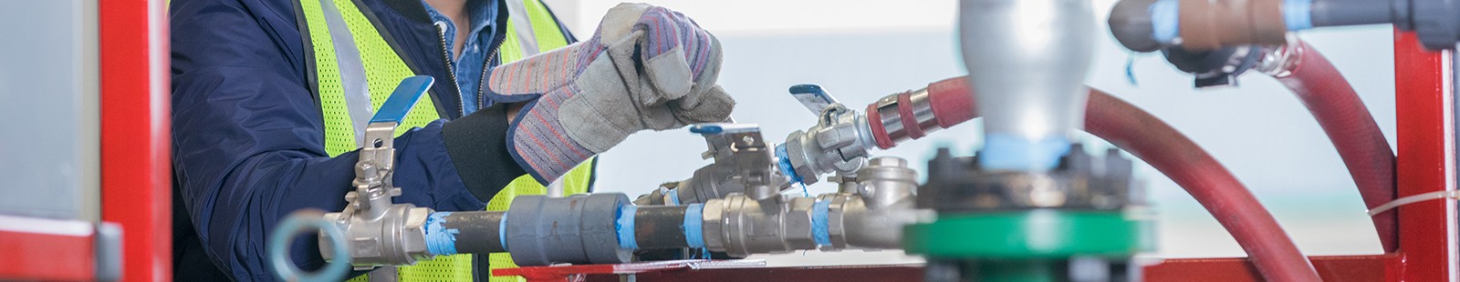 engineer working on pipeline equipment