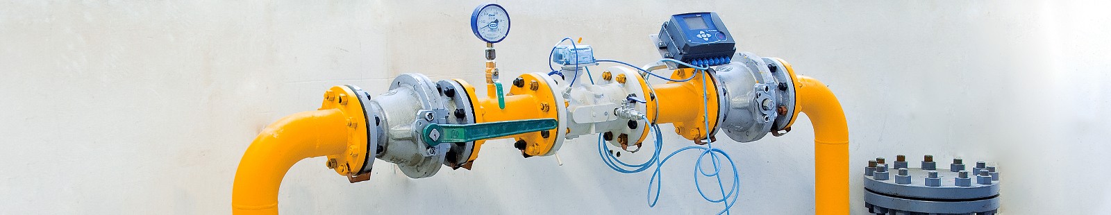 industrial gas piping valves and gas meters