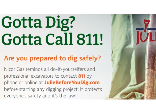 Nicor Gas Safe Digging Newsletter Graphic