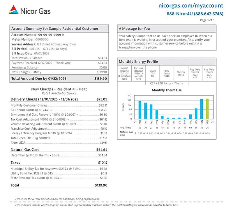 Nicor Gas Bill
