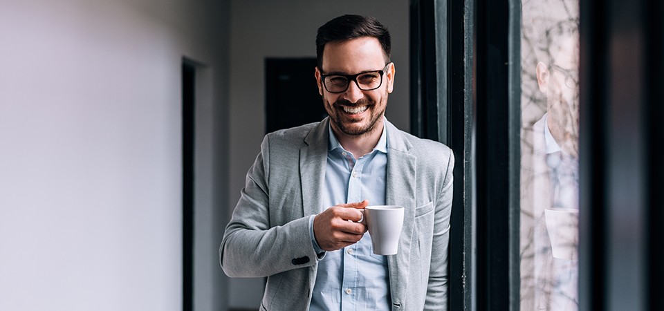 businessman with coffee